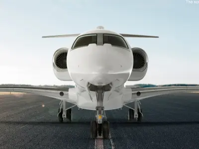  Luxury Private Jet with Interior Rigged 