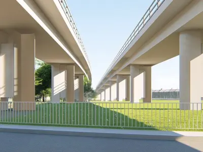 Urban bridge 3D model