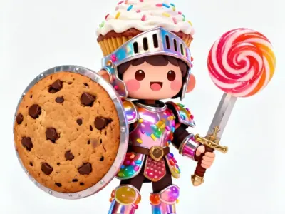 Whimsical Chibi Candy Paladin 3D Model Low-poly 3D model