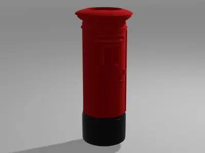 British Red Post Box 3D model 3D model