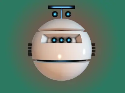 Droid ball with solar panel 3D model