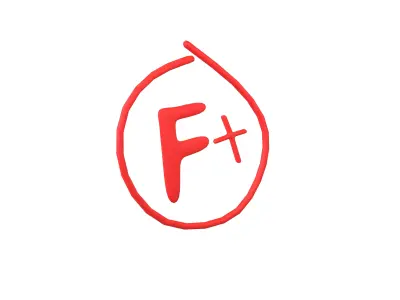 Grade F Plus Symbol v1 001 Low-poly 3D model