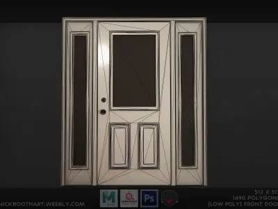 Front Door Low Poly Mobile Ready Low-poly 3D model