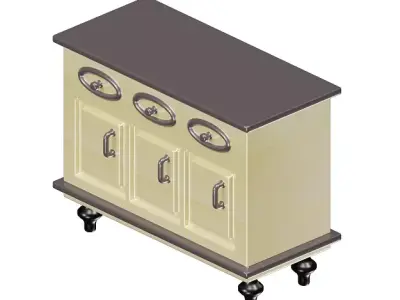 Wooden Storage Cabinet 3D model