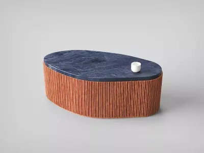Table modern marble wood style decor 3D model