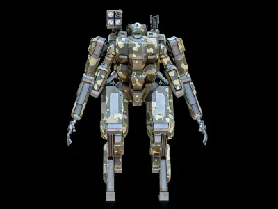  Sci-Fi Combat Mech Exoskeleton Suit - Forest PBR 