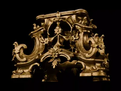 Ornate Rococo Pedestal - Decorative Sculpture Base 3D model