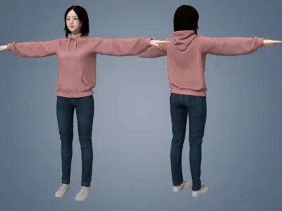 Girl Rigged 3D model 3D model Low-poly 3D model