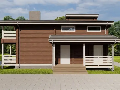 3D model of a wooden house 3D model