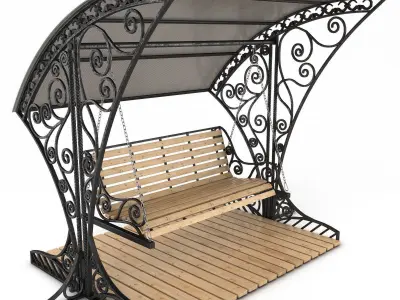 Stainless Steel Garden Swing 3D model