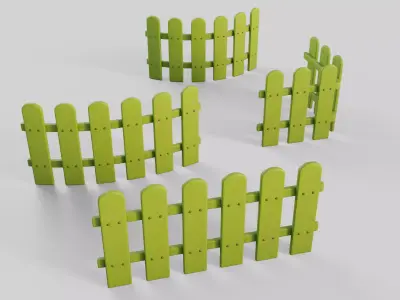 Cartoon Fence 6 3D model