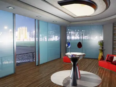 Living room Low-poly 3D model 18