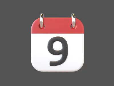Calendar Icon 9 v1 001 Low-poly 3D model