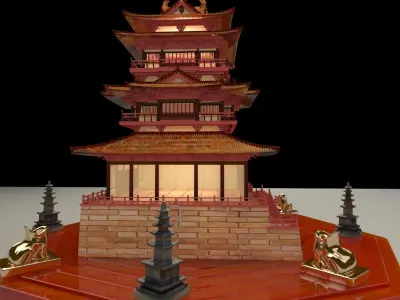 Chinese ancient tower 3D model