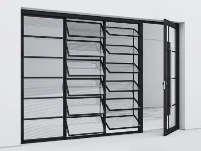 Aluminium door 323 3D model