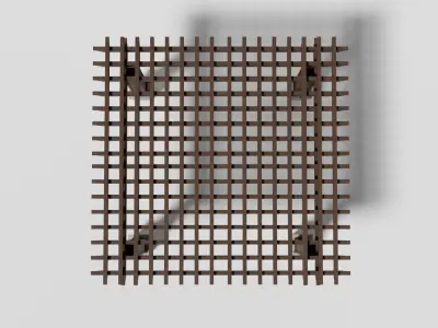 Wooden Garden Pergola 1 Low-poly 3D model