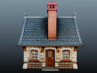 Mediaval stone house 3D model