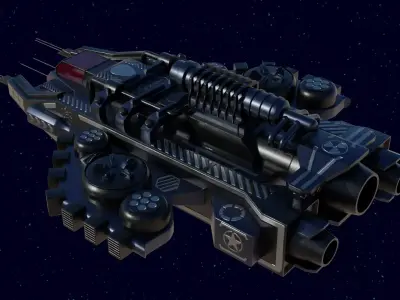 Spaceship Low-poly 3D model by kayao from CGTrader (Low-poly)
