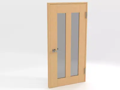 WOOD DOOR for LIVING ROOM Low-poly 3D model