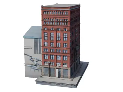 Historic Brick Building Realistic Urban Architecture Asset 3D model