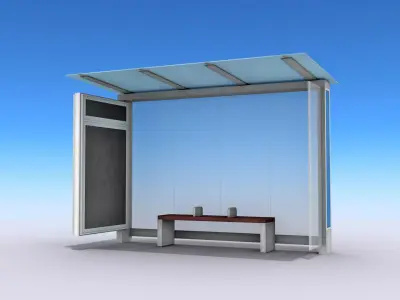 Bus Shelter Low-poly 3D model