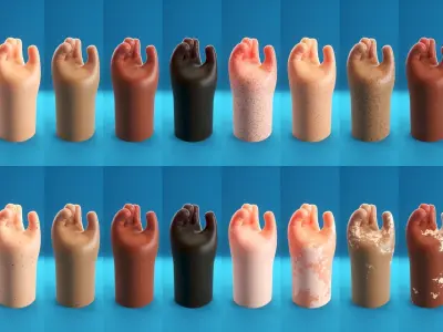 Cartoon Hand Low-poly 3D model