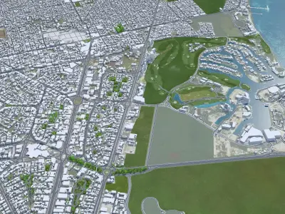 Cancun Quintana Roo Mexico 30km Low-poly 3D model