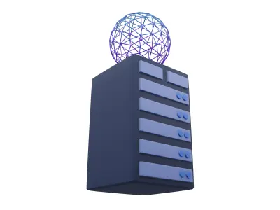 Server Computing Icon v1 003 Low-poly 3D model