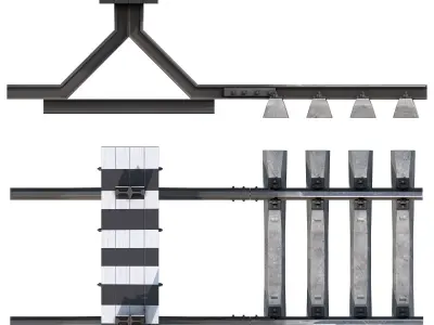 Railway dead-end stop 3D model