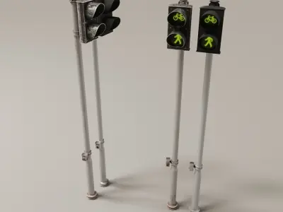 Trafic lights Kit collection of trafic lights 3D model
