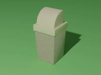 Trash can Low-poly 3D model 8