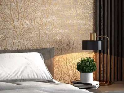 Gilded Branches Wallpaper  Texture