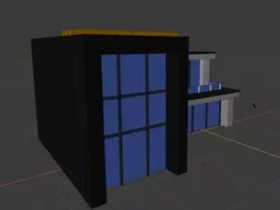Low Poly Hi-Tech House Low-poly 3D model