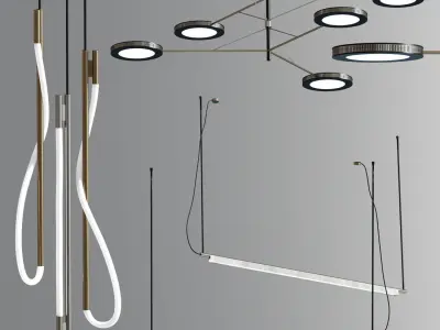Luke Ceiling Pendant Suspension Collection 3D model