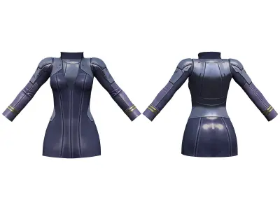 Sci-fi Officer Scientist Secretary Outfit Low-poly 3D model