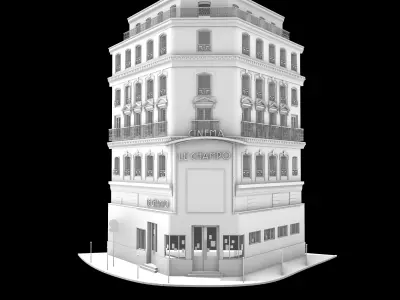 Theater Cinema Paris  - Architecture Street 3D model