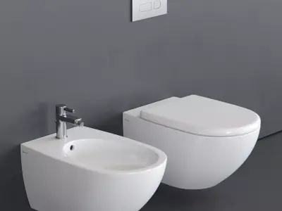 Duravit Architec Wall-Hung WC Low-poly 3D model