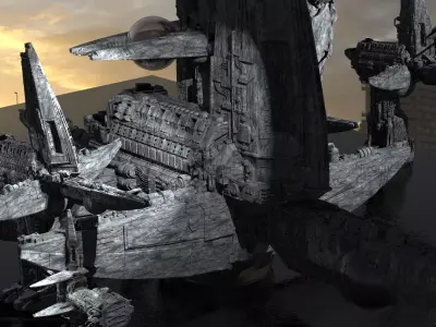 Alien Lookout Station Kitbash 3D model