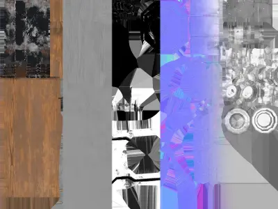 Scifi Battle Axe Low-poly 3D model