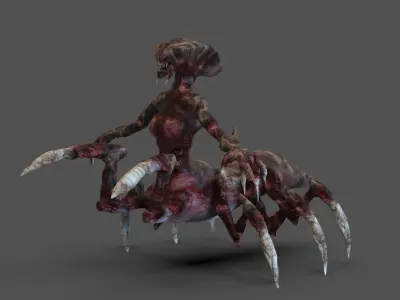 Spider Lady Monster Low-poly 3D model