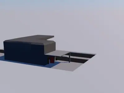 Low poly gas pit or stop Low-poly 3D model