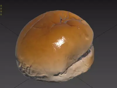 Hamburger Bun M06 Low-poly 3D model