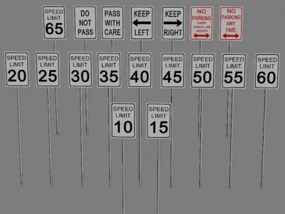 Street Elements Free low-poly 3D model
