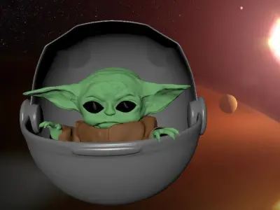  Baby Yoda from the series Mandalorian 3d 3D model