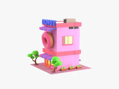 Donut Bakery 3D Illustration 3D model