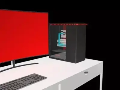 Desktop PC  Free low-poly 3D model