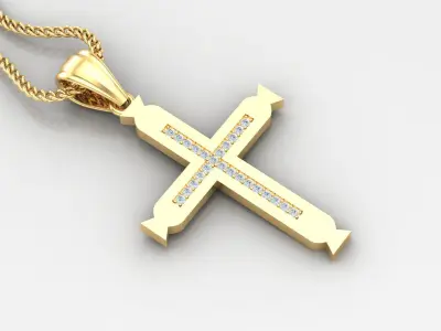 Cross Light Gold 4CP007 3DM STL 3D print model