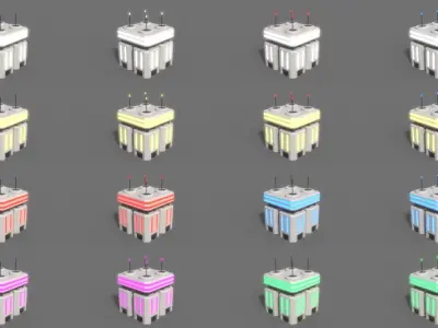 PBR Sci-Fi Building A25 Low-poly 3D model