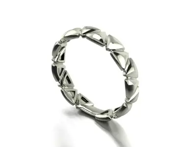 Modern Modular Gold Ring - Geometric Linked Ring  3D print model
