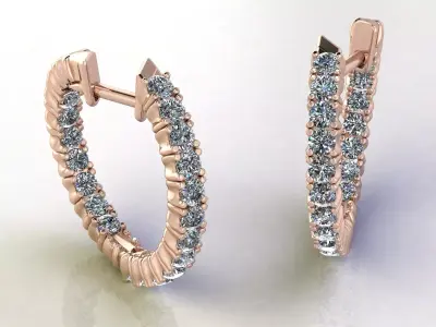 Diamond Hoop Earrings Creole 3D print model